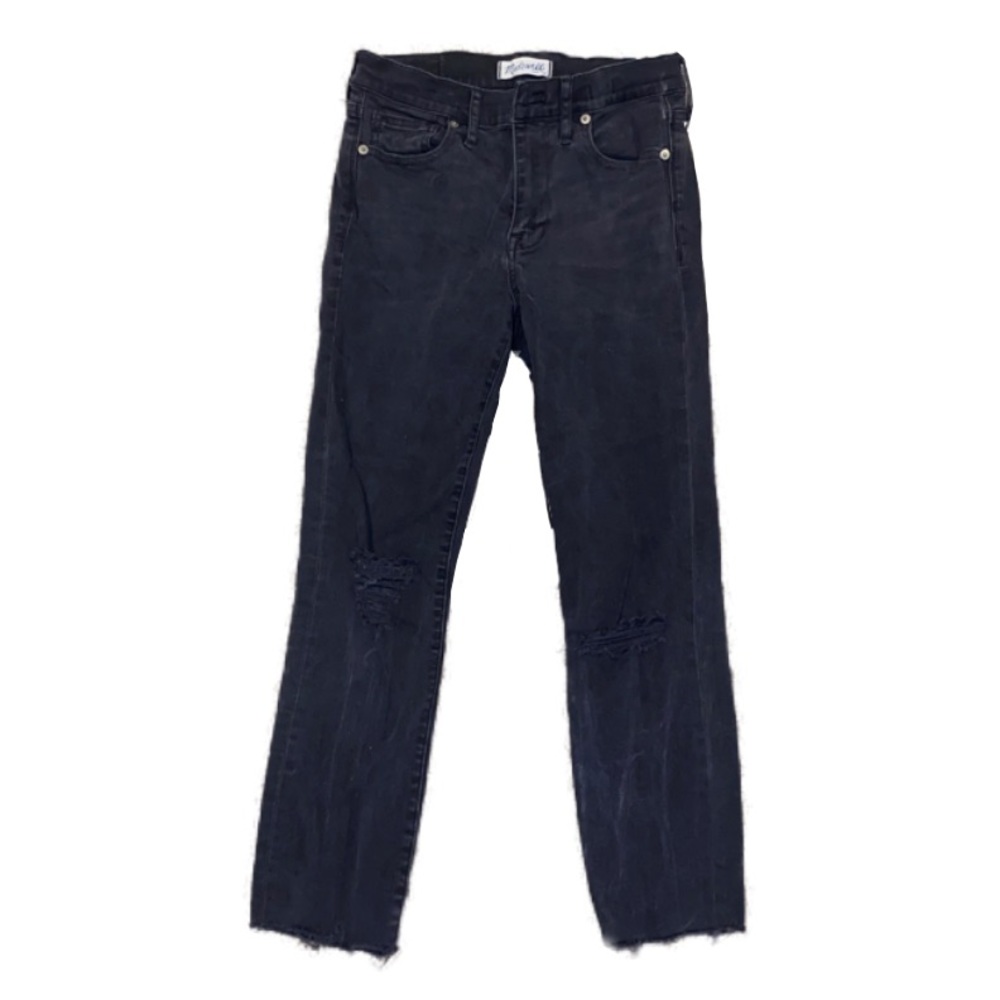 MADEWELL high rise black ripped jeans !!